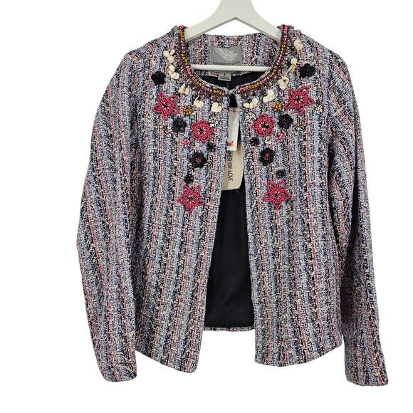 Anthropologie Jackets & Blazers - Anthropologie Summer Of Love Suzy Tweed Jacket Beaded Embellished NWT Size S